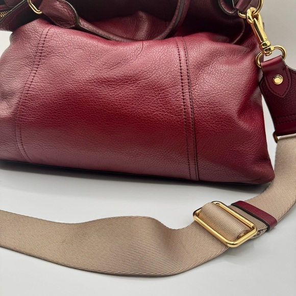 Lauren Ralph Lauren Deep Red Leather Satchel | Very Good Condition - Picture 6 of 16